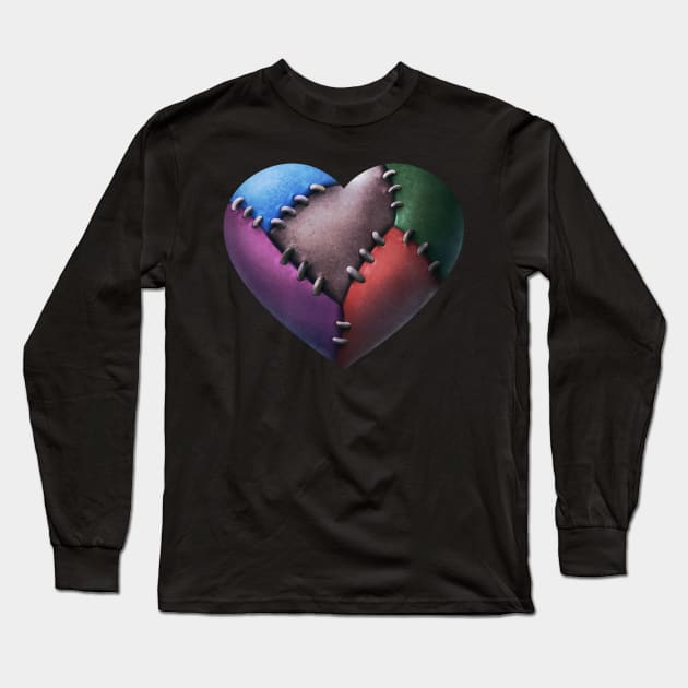 Frankenlove Long Sleeve T-Shirt by Ed Labetski Art